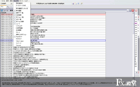 FXトレードフィナンシャルの取引画面