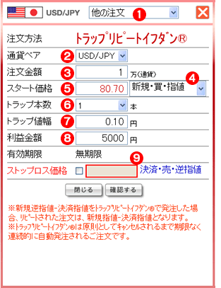 トラリピ注文画面
