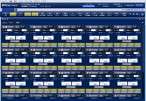 FXブロードネットの取引画面